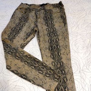 Just Blue reptile print denim